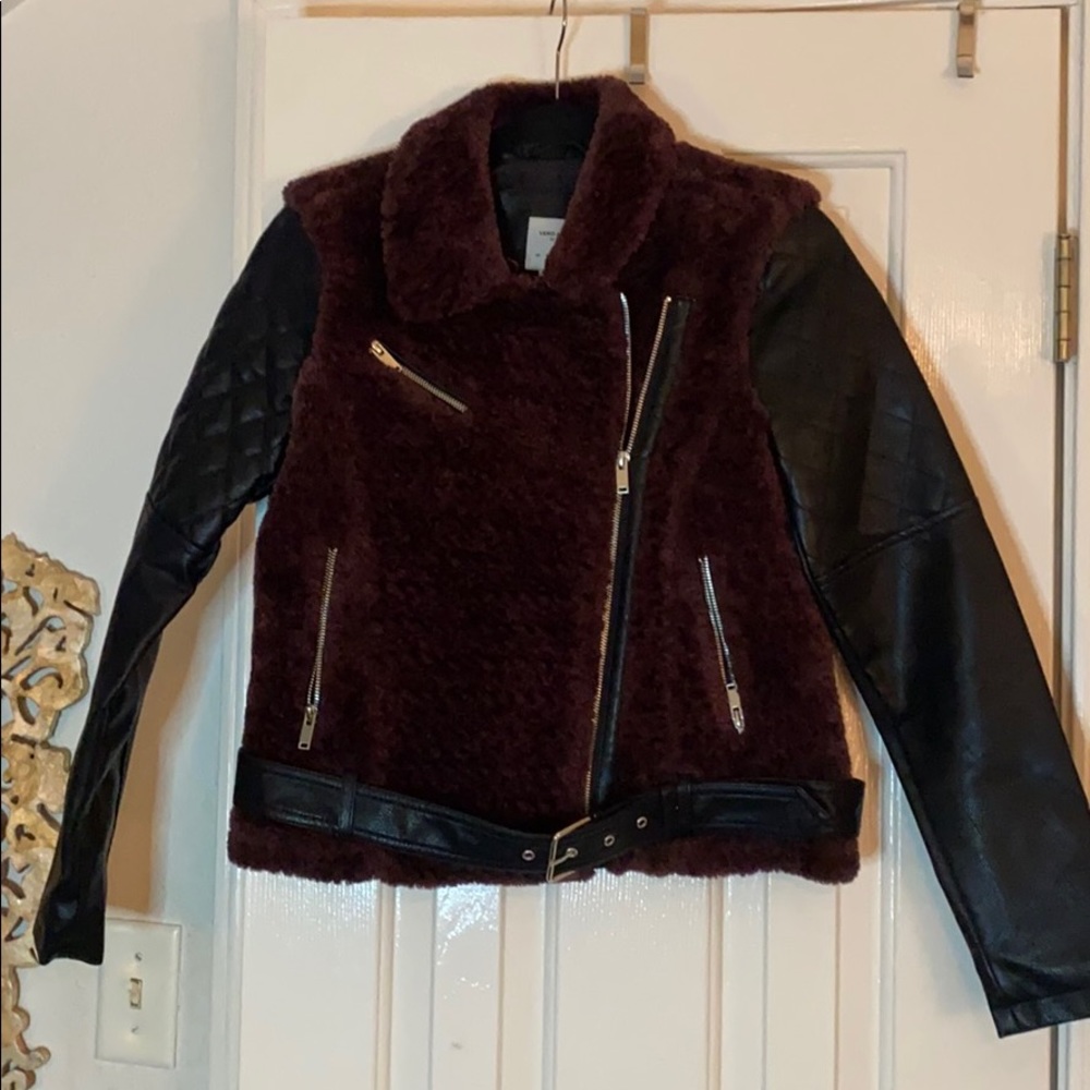 Faux fur biker jacket